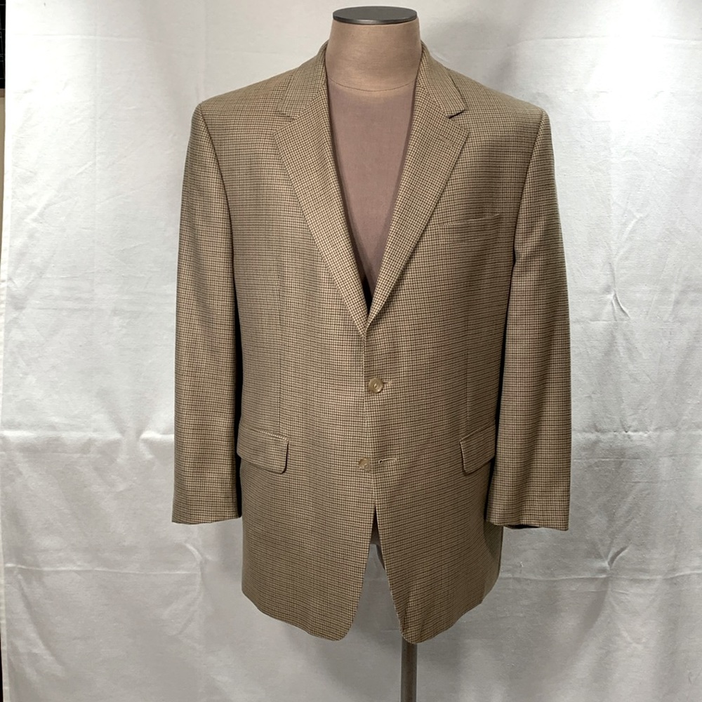 Vintage Micro Houndstooth Polo Ralph Lauren Champagne, two button blazer 46R